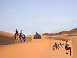 Camel trek combined horse and quad